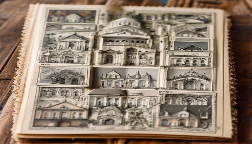 Stamp album organized em estilo editorial