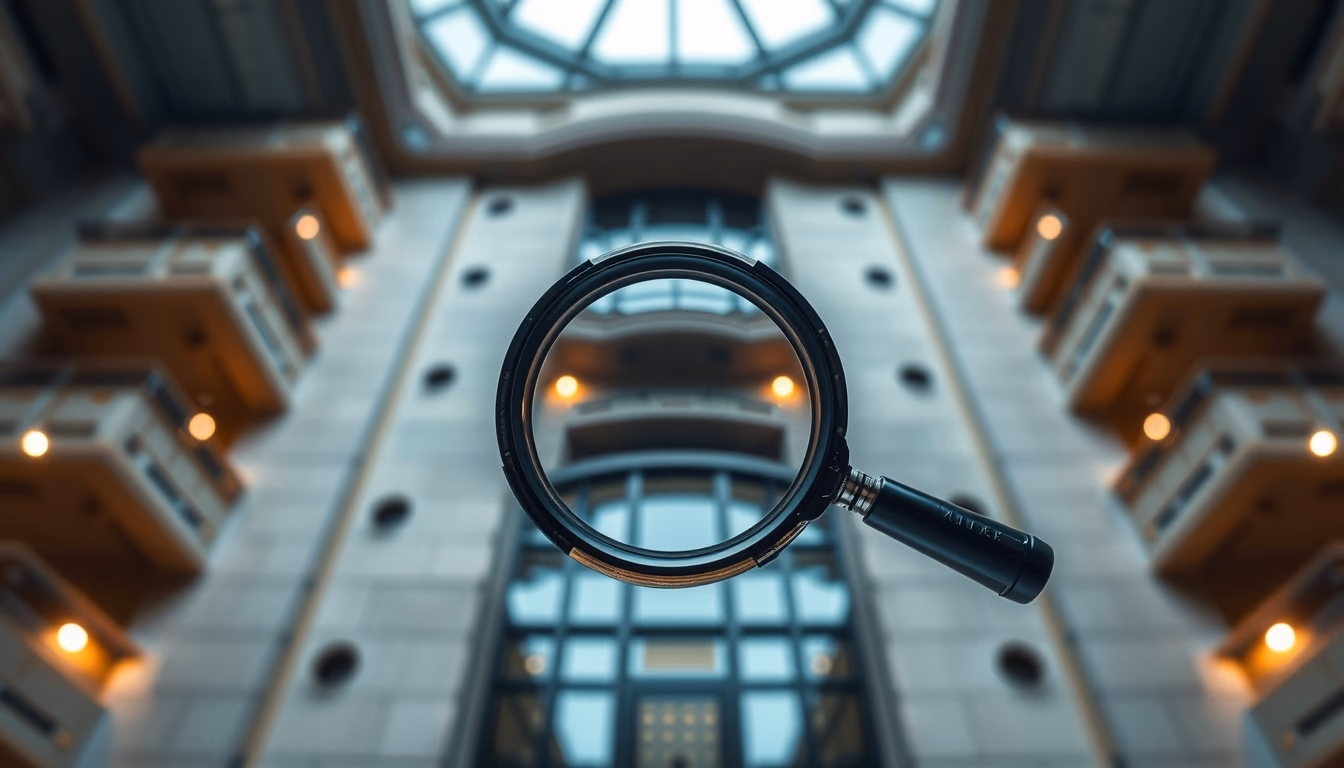 stamp magnifier album in editorial style