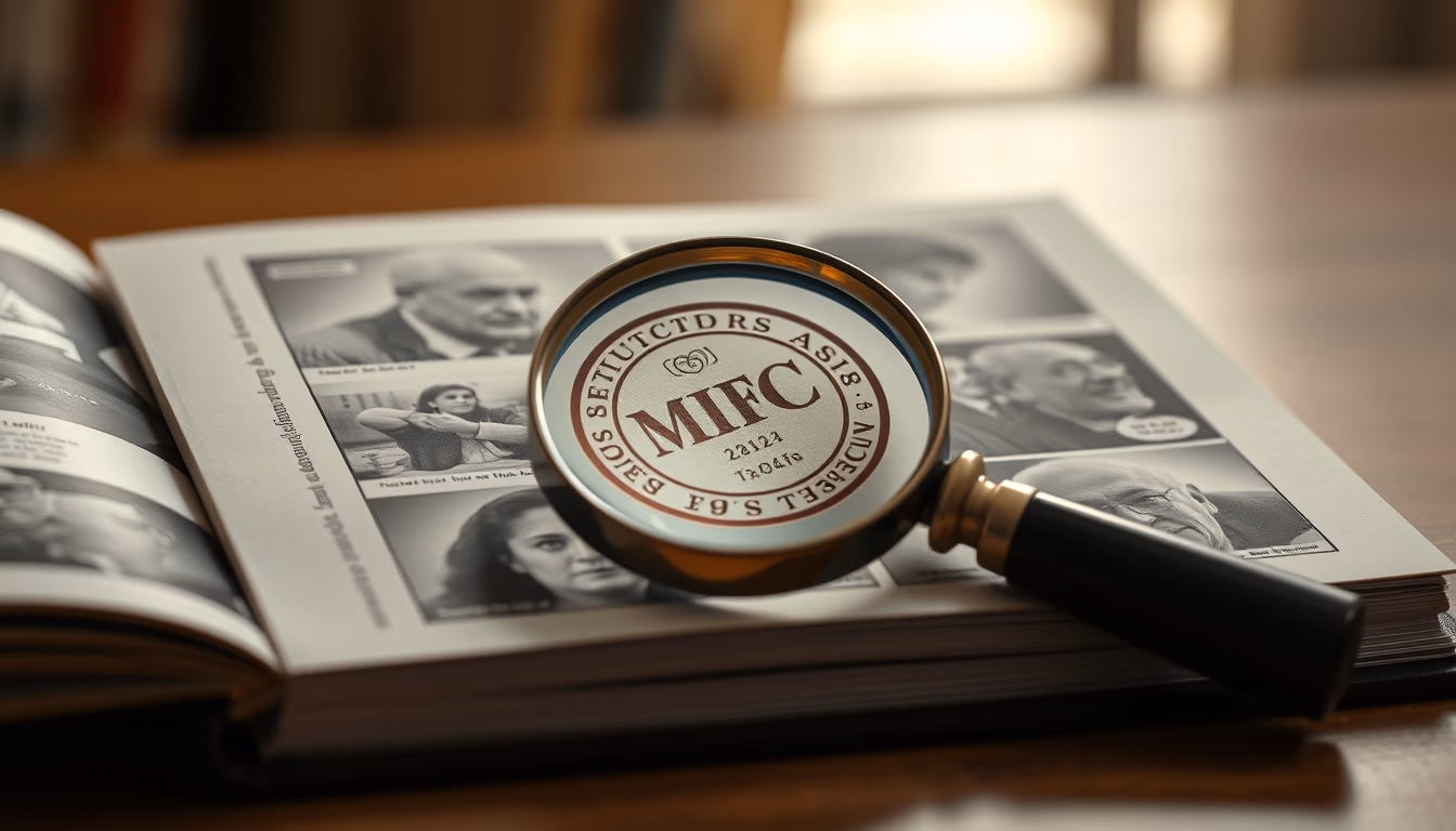 stamp magnifier album in editorial style