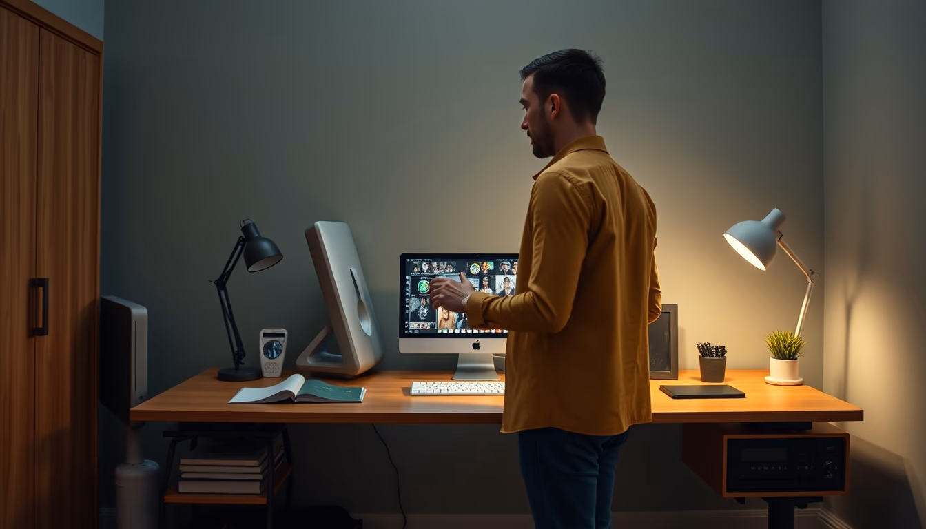 standing desk converted in editorial style