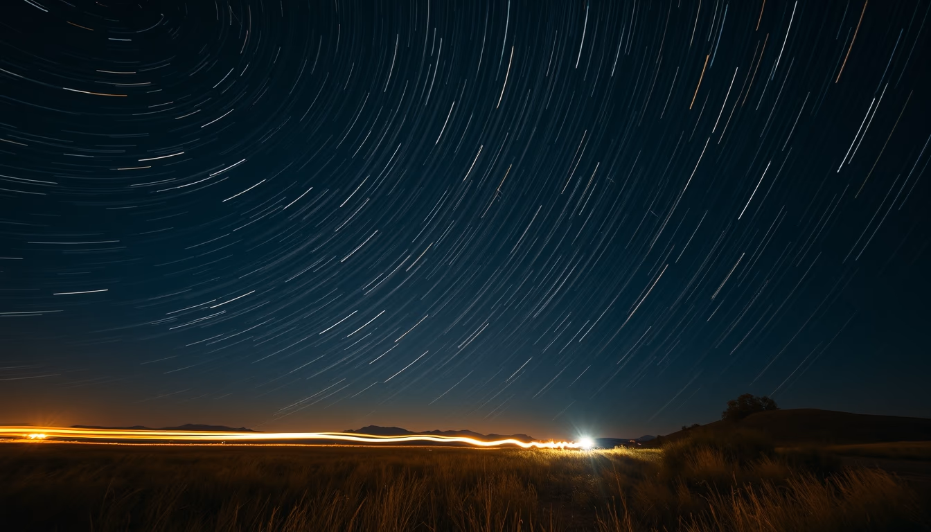 star trails long exposure in editorial style