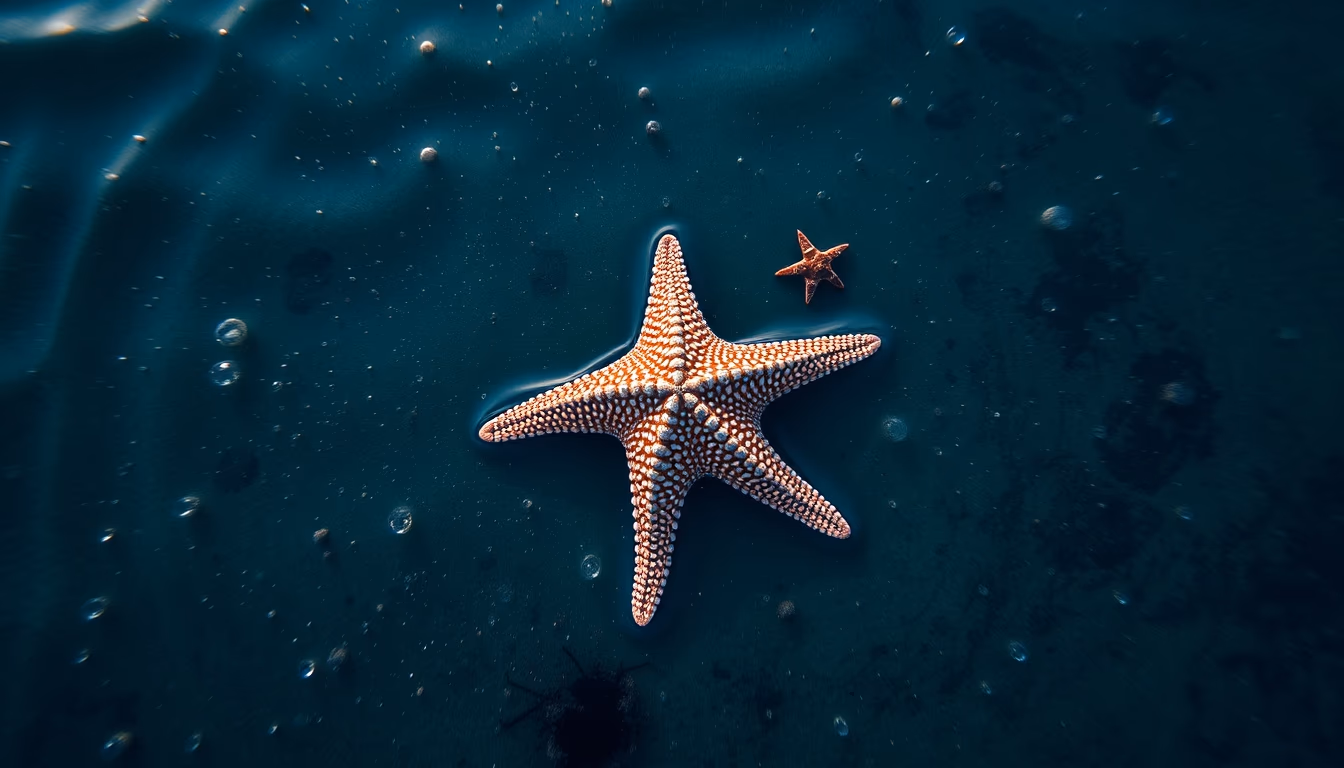starfish underwater in editorial style