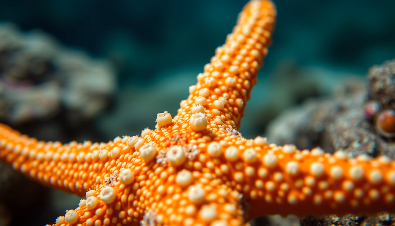 Starfish underwater em estilo editorial