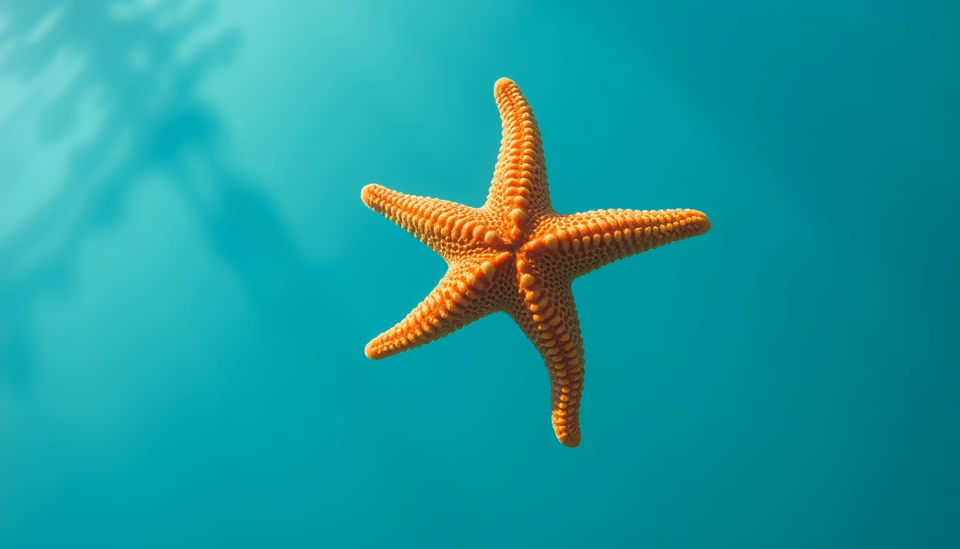 starfish underwater in editorial style