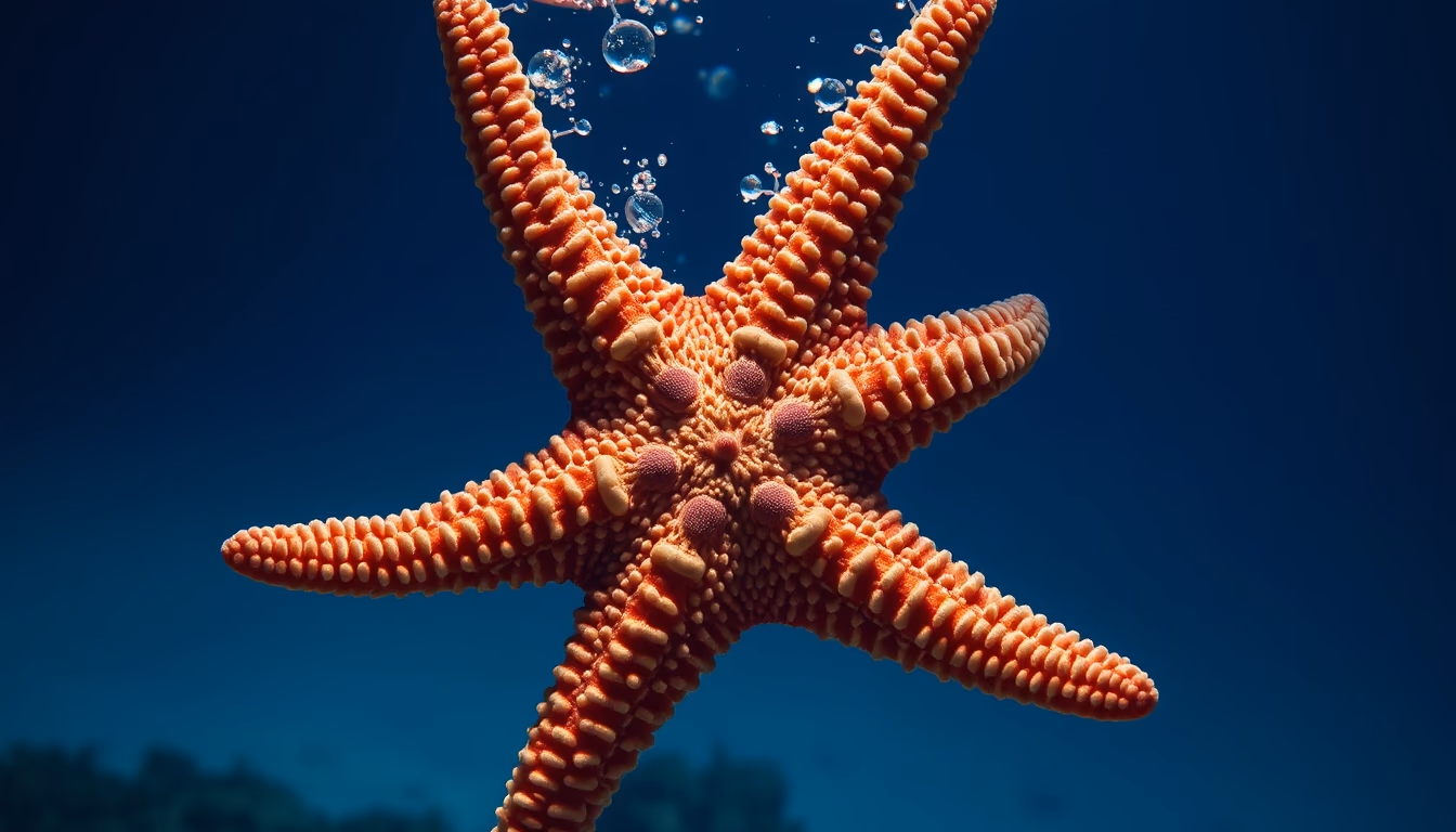 Starfish underwater em estilo editorial