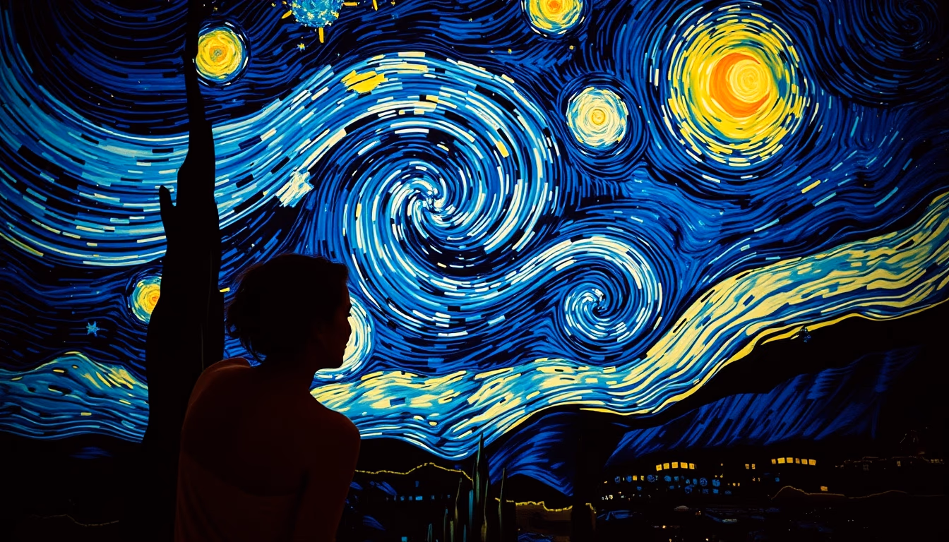 starry night van gogh style in editorial style