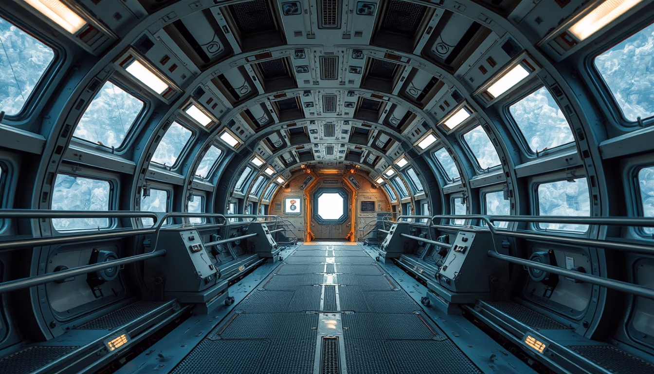 starship interior bridge in editorial style