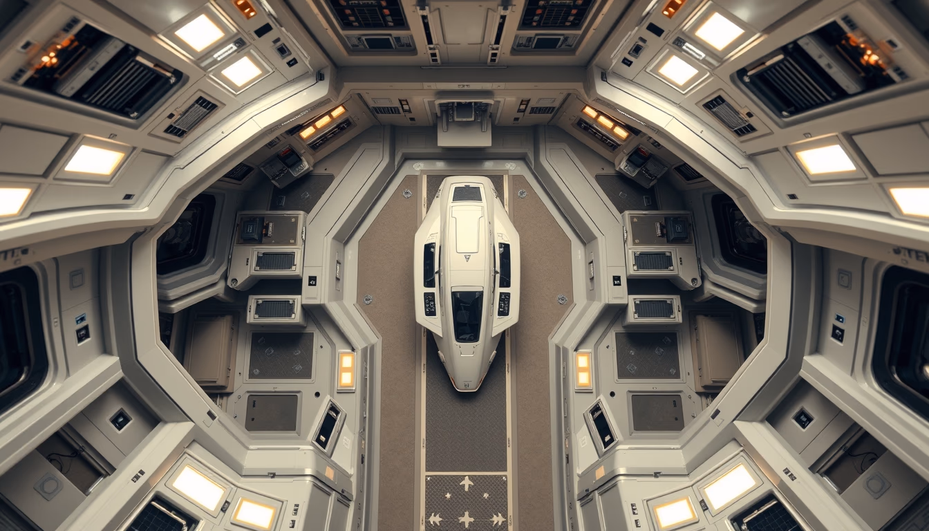 starship interior bridge in editorial style