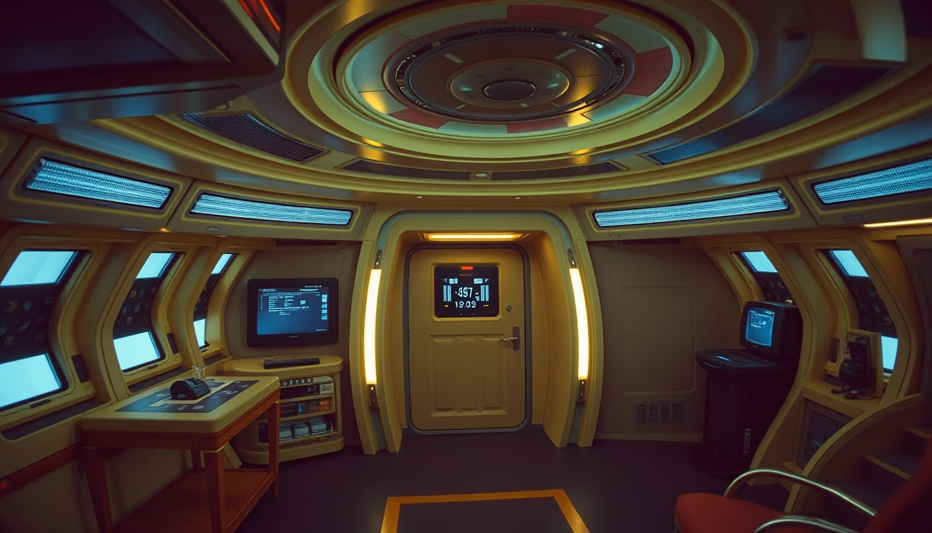 starship interior bridge in editorial style