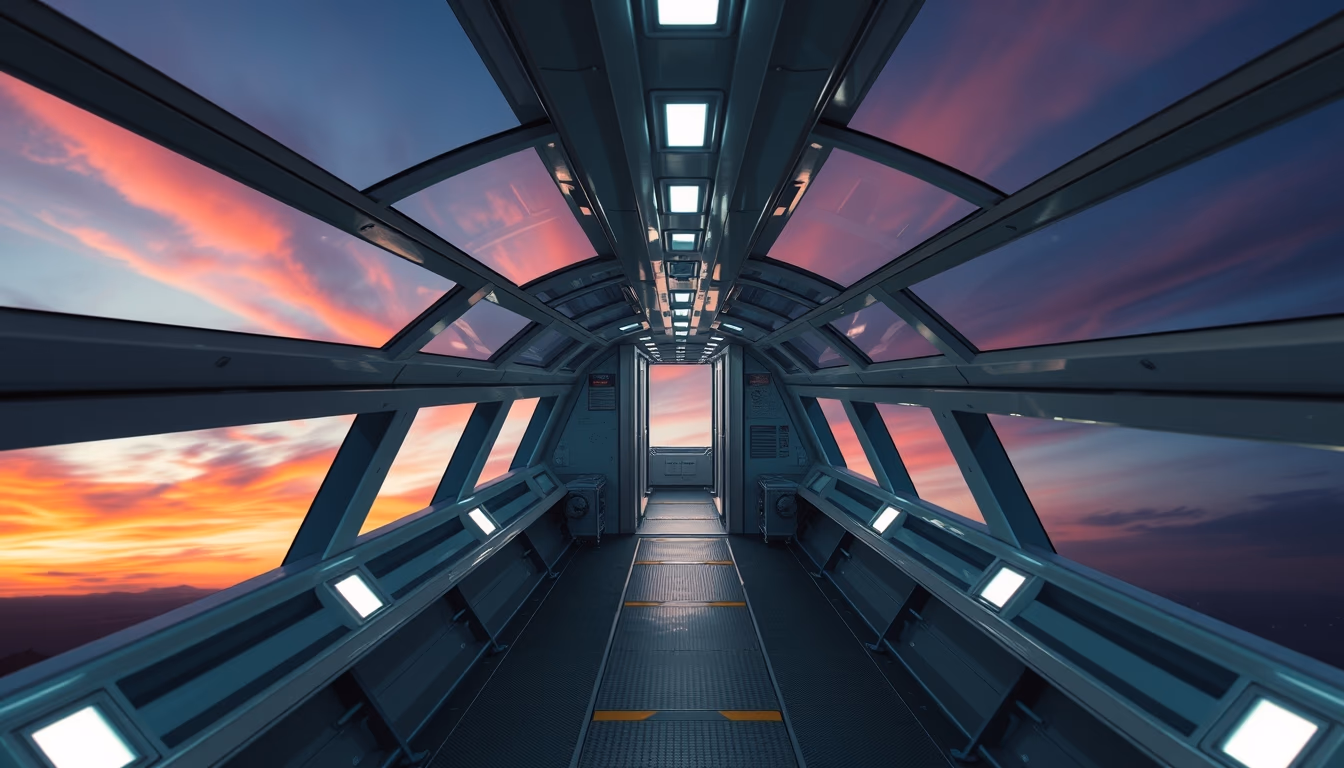 starship interior bridge in editorial style