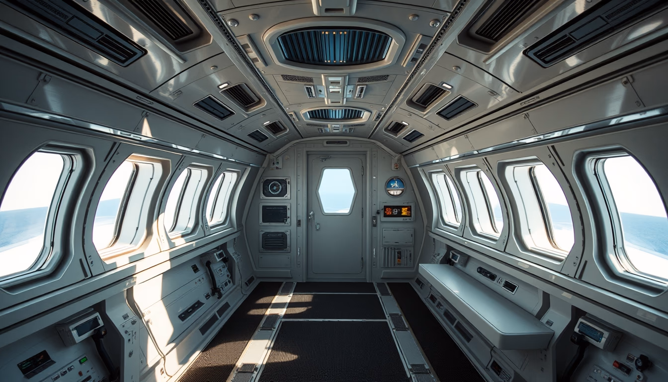 starship interior bridge in editorial style