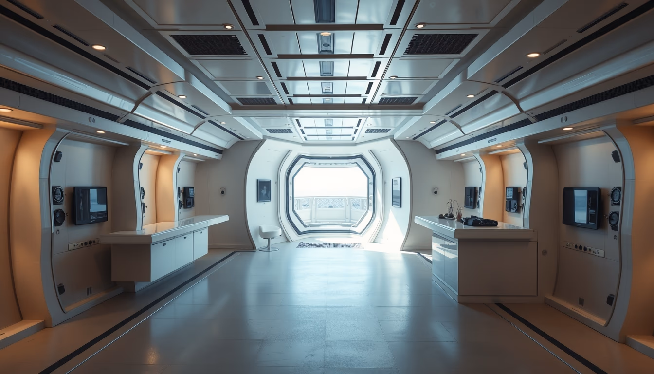 starship interior bridge in editorial style