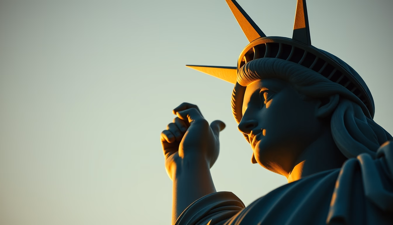 statue of liberty closeup in editorial style