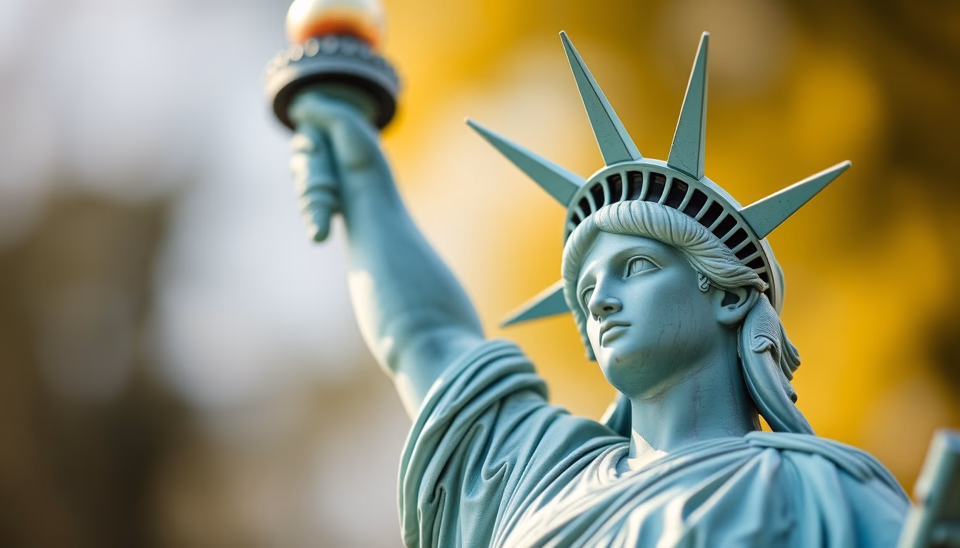 statue of liberty closeup in editorial style