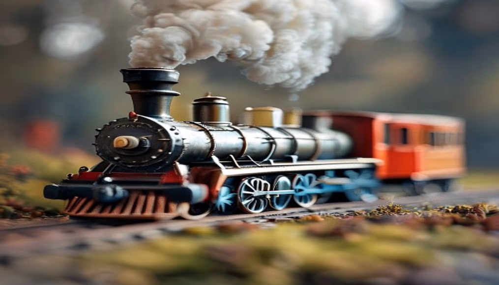 steam locomotive vintage in editorial style