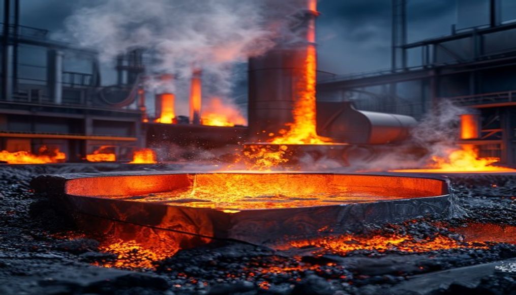 Steel mill molten metal em estilo editorial