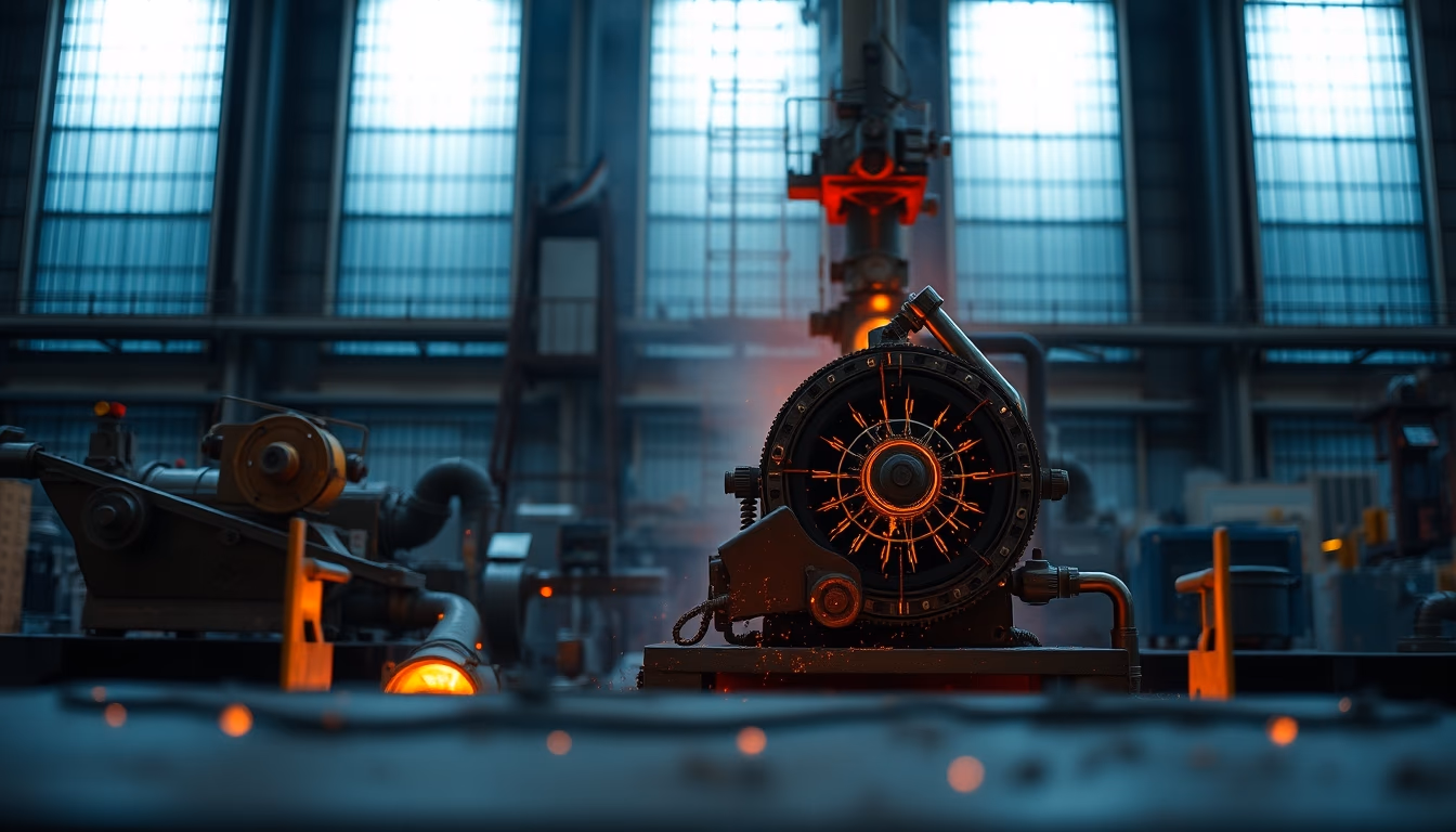 steel mill molten metal in editorial style