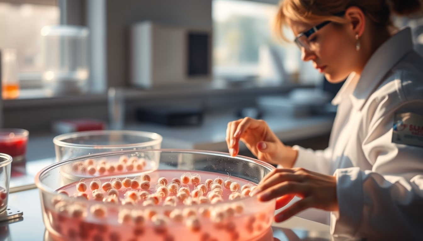 stem cells petri dish in editorial style