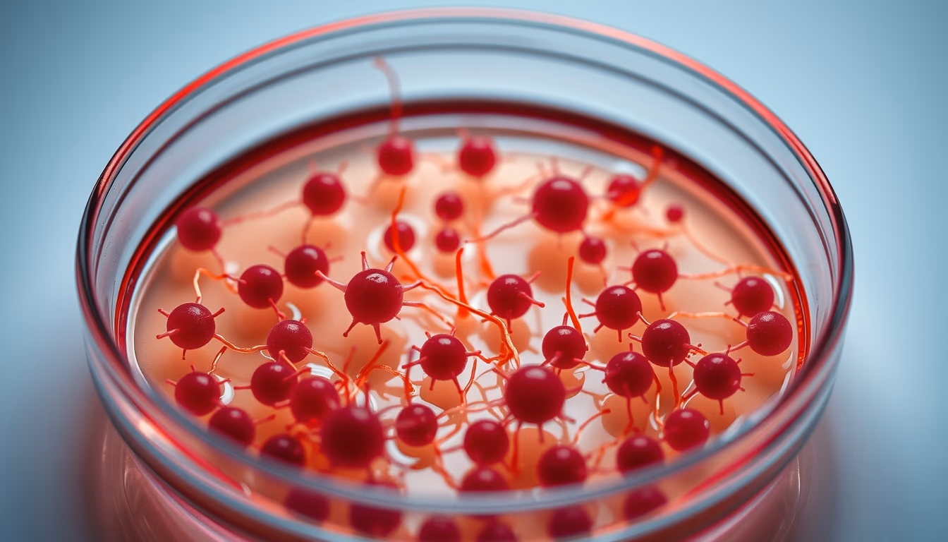 stem cells petri dish in editorial style