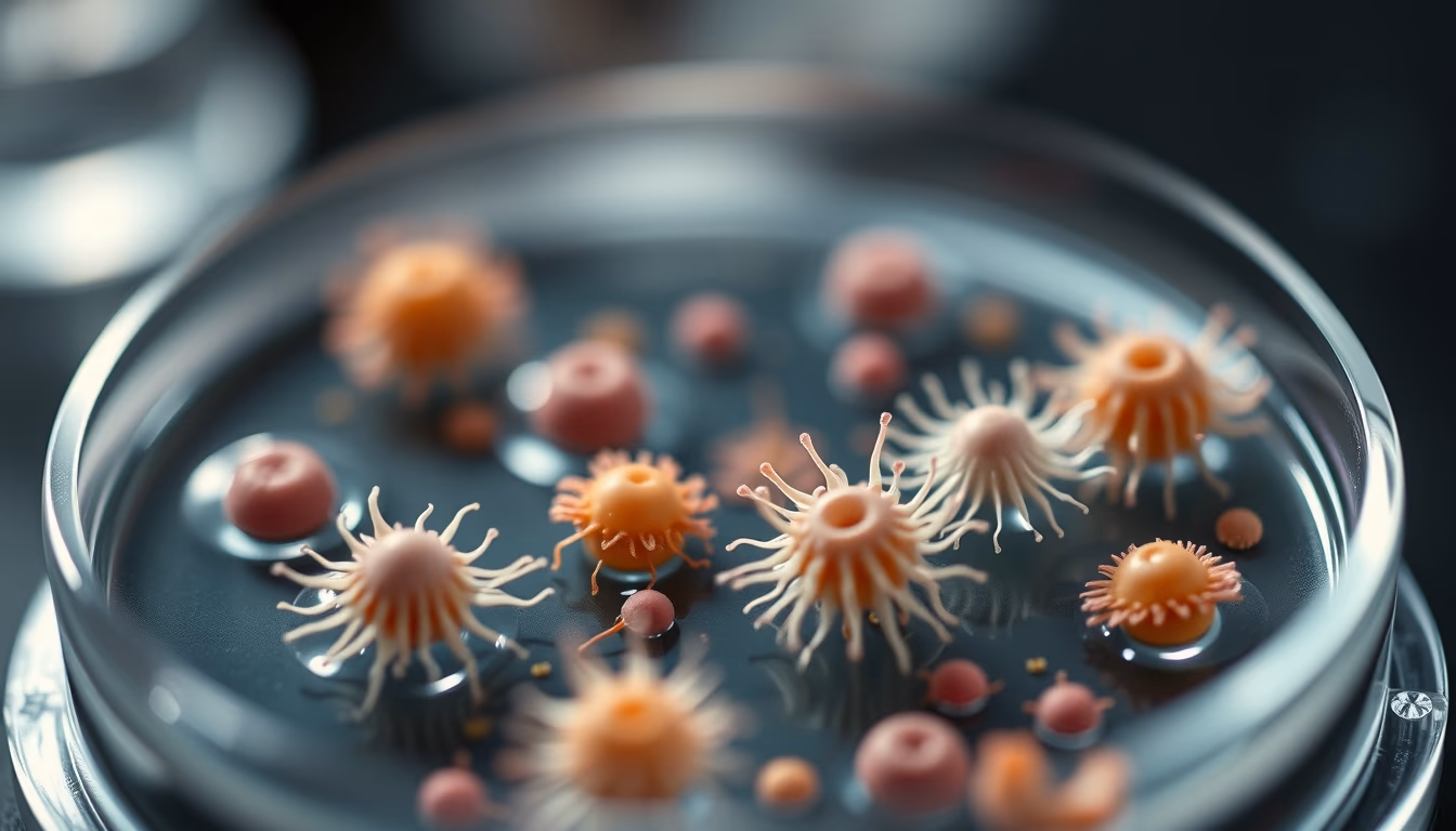 stem cells petri dish in editorial style