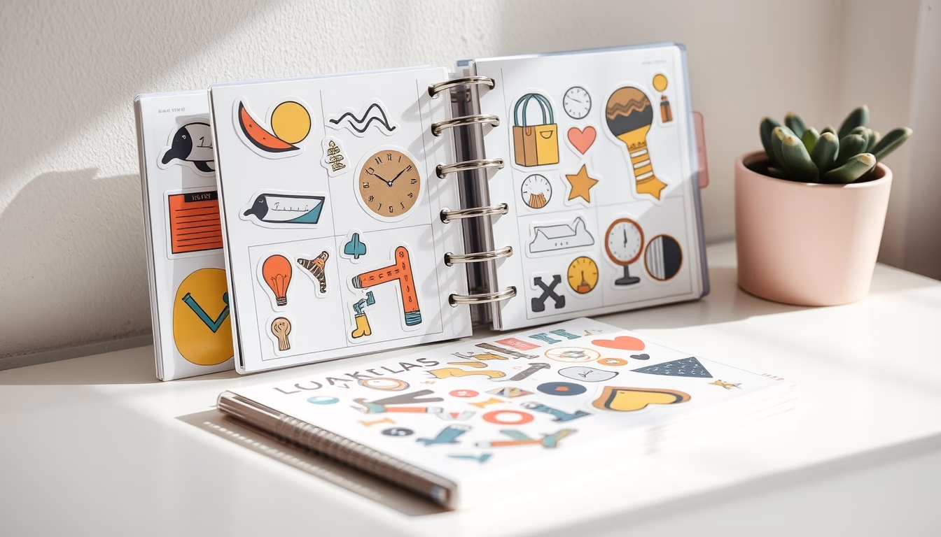 stickers planners deco in editorial style