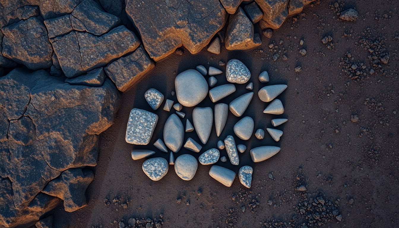 stone tools paleolithic in editorial style