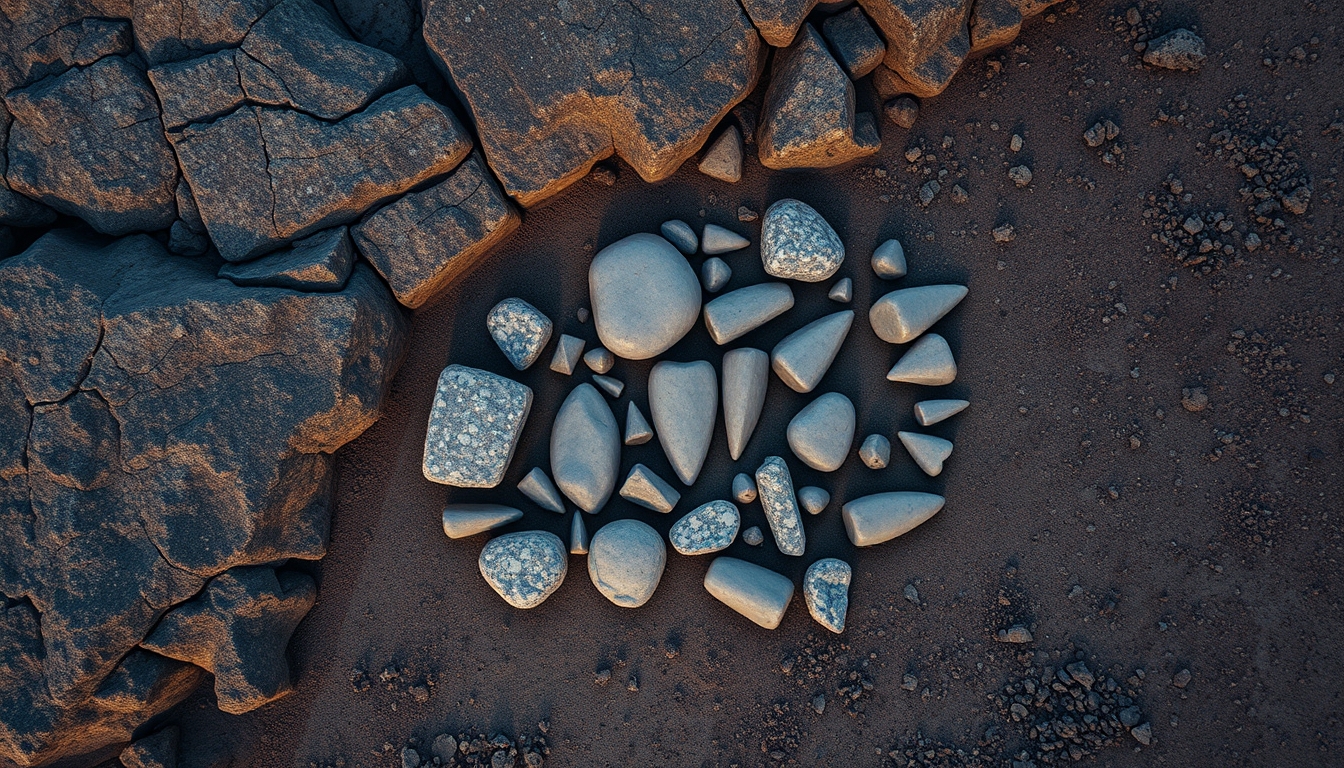 stone tools paleolithic in editorial style