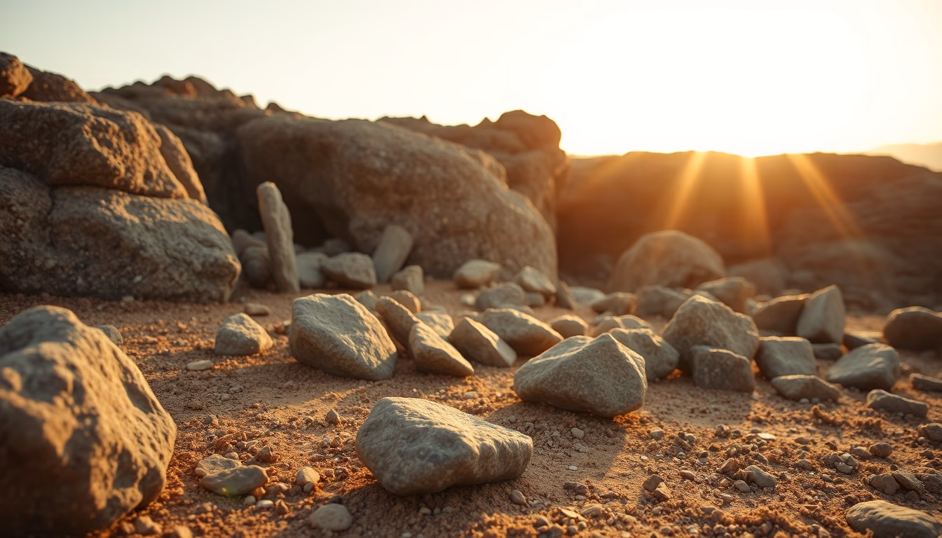 stone tools paleolithic in editorial style