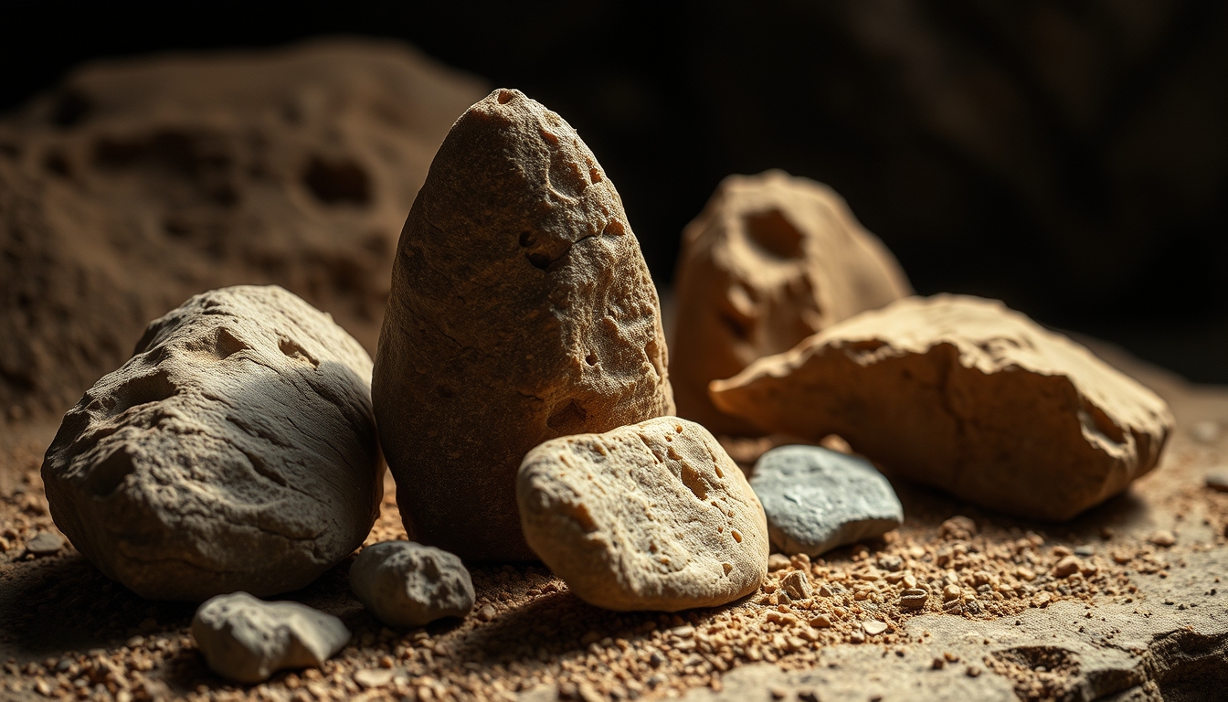 stone tools paleolithic in editorial style