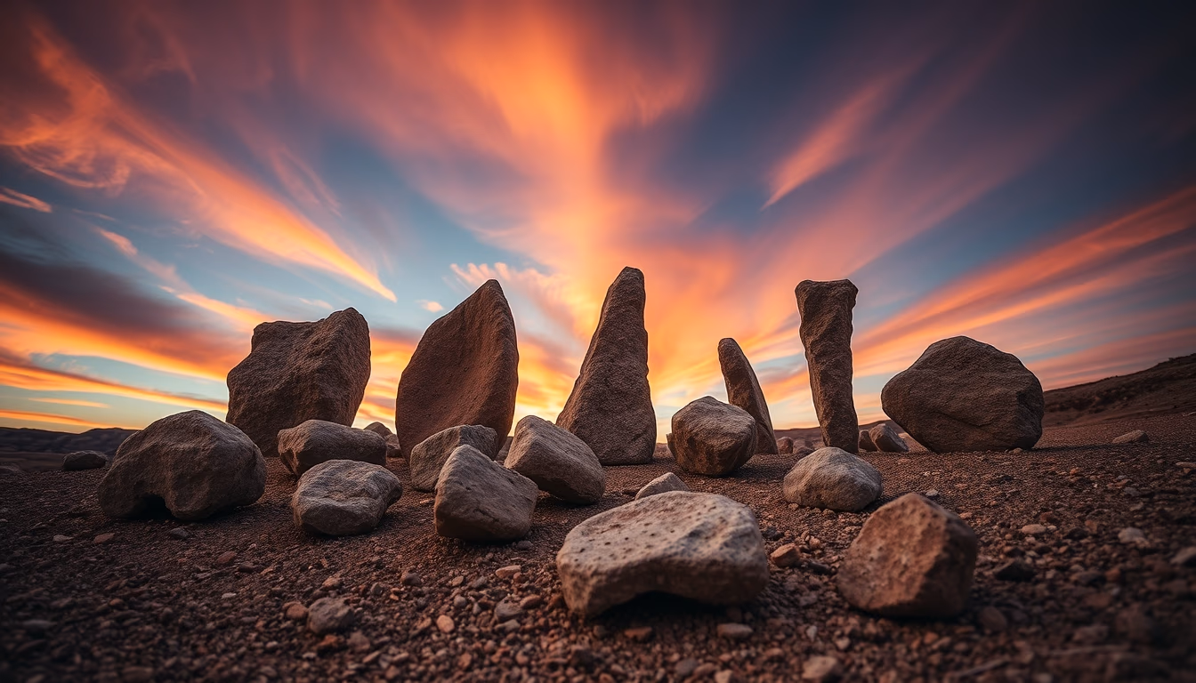 stone tools paleolithic in editorial style