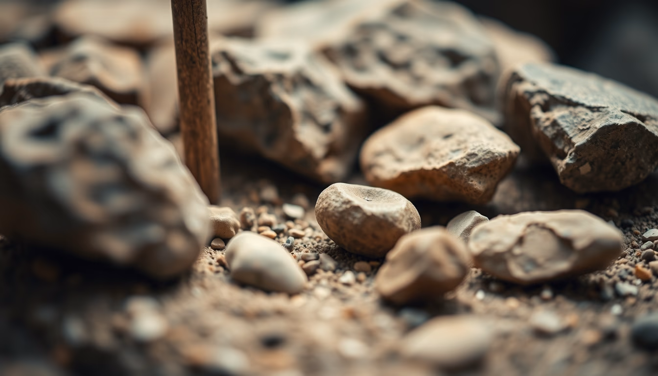 stone tools paleolithic in editorial style