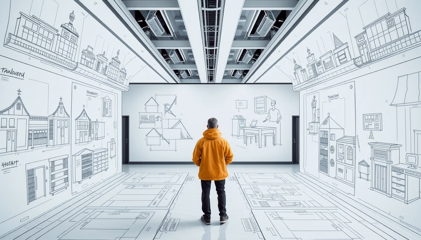 storyboard sketches in editorial style