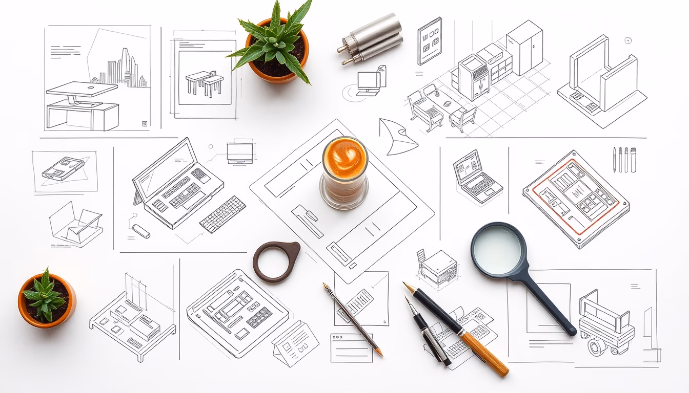 storyboard sketches in editorial style