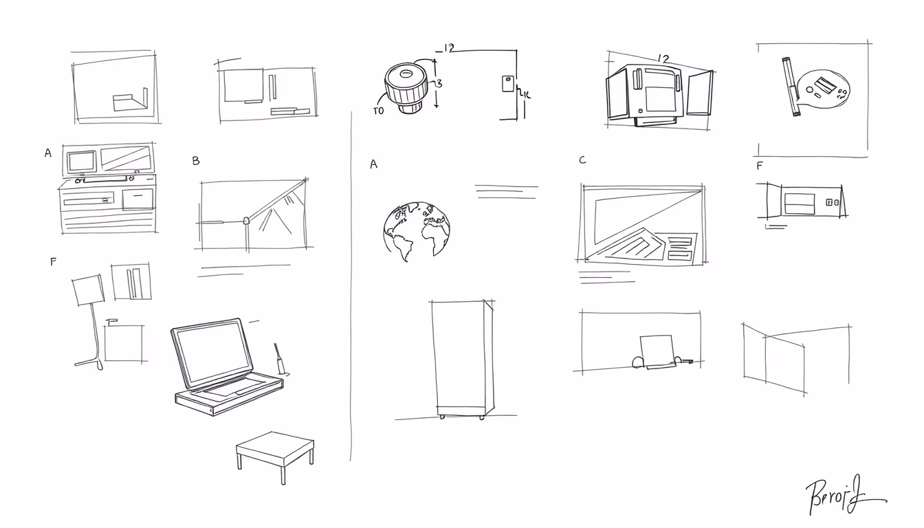 storyboard sketches rough in editorial style