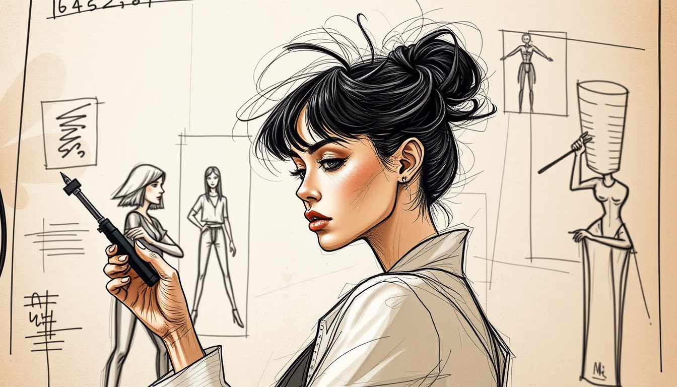 storyboard sketches rough in editorial style