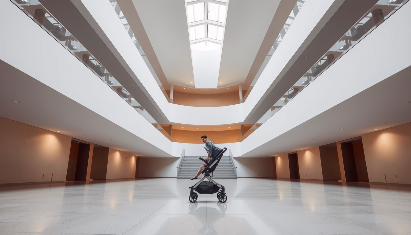 stroller modern minimalist in editorial style