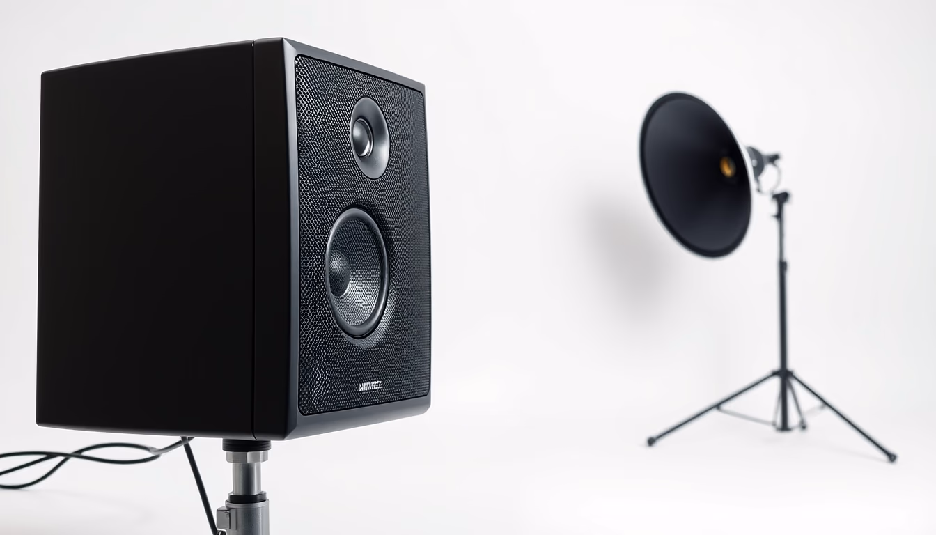 studio monitor speaker in editorial style