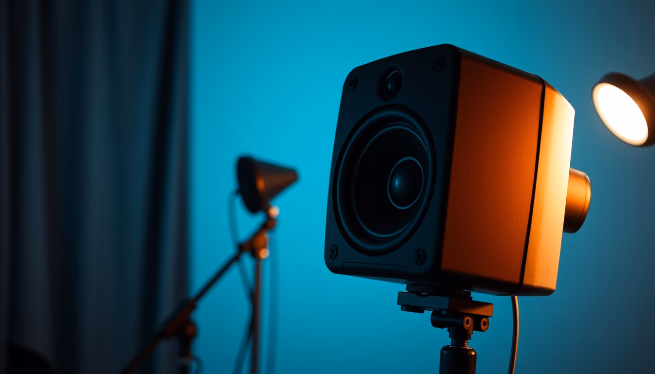 studio monitor speaker in editorial style