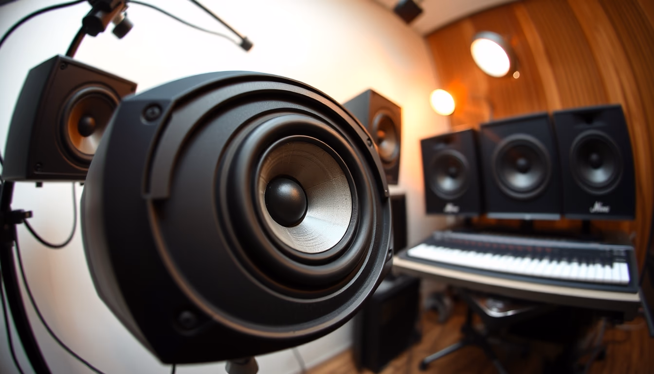 studio monitor speaker in editorial style
