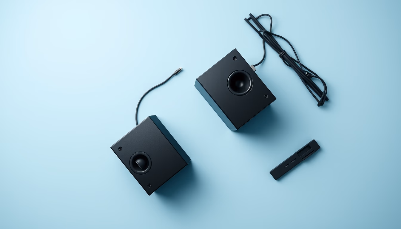 studio monitor speaker in editorial style