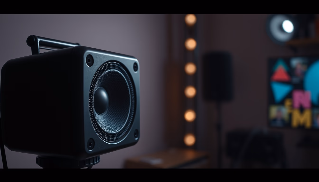 studio monitor speaker in editorial style