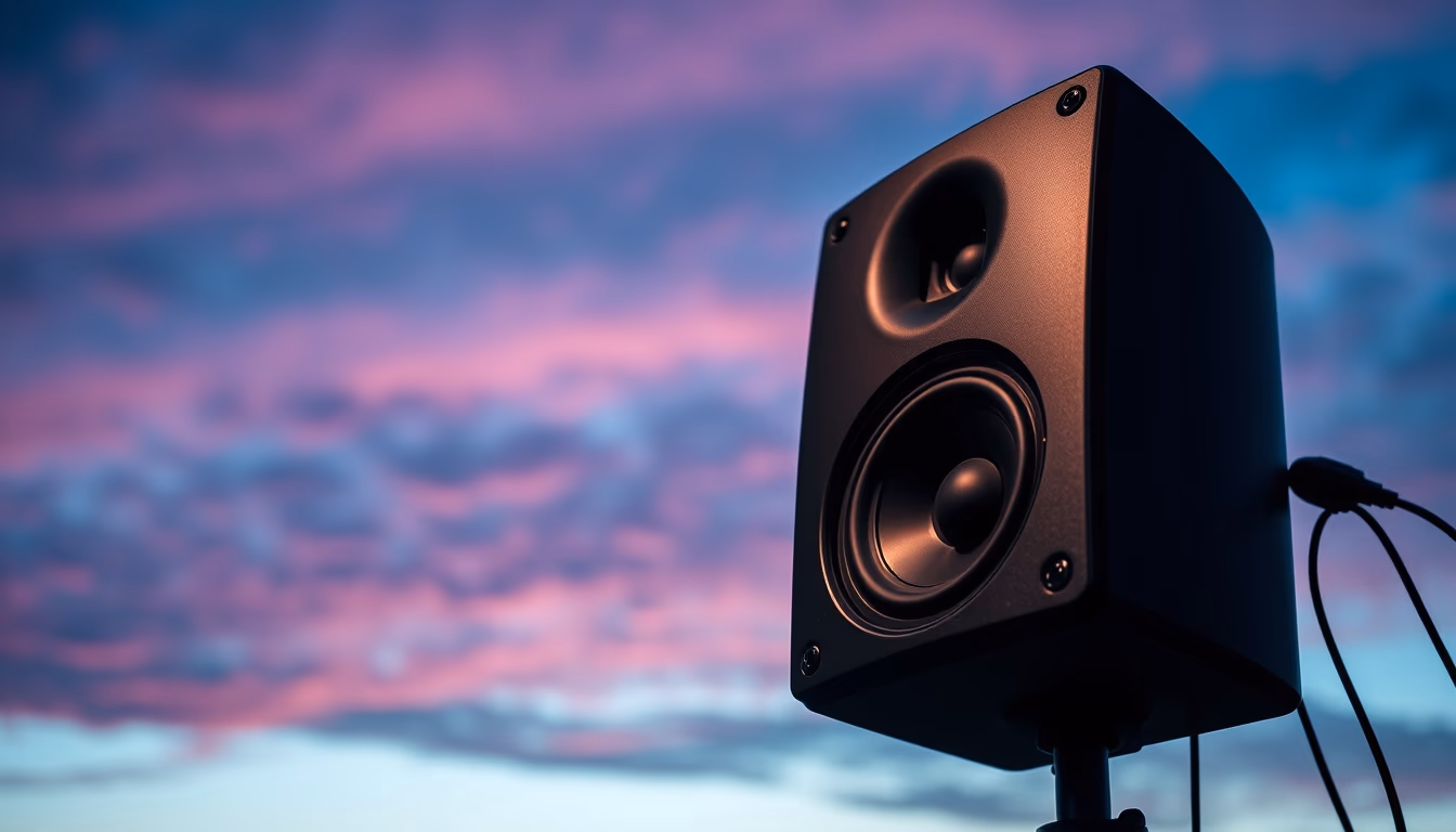 studio monitor speaker in editorial style