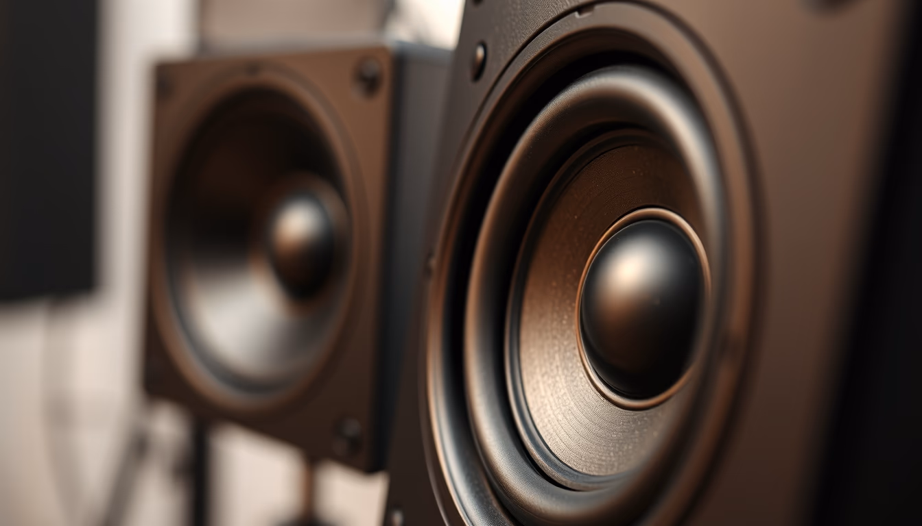 studio monitor speaker in editorial style