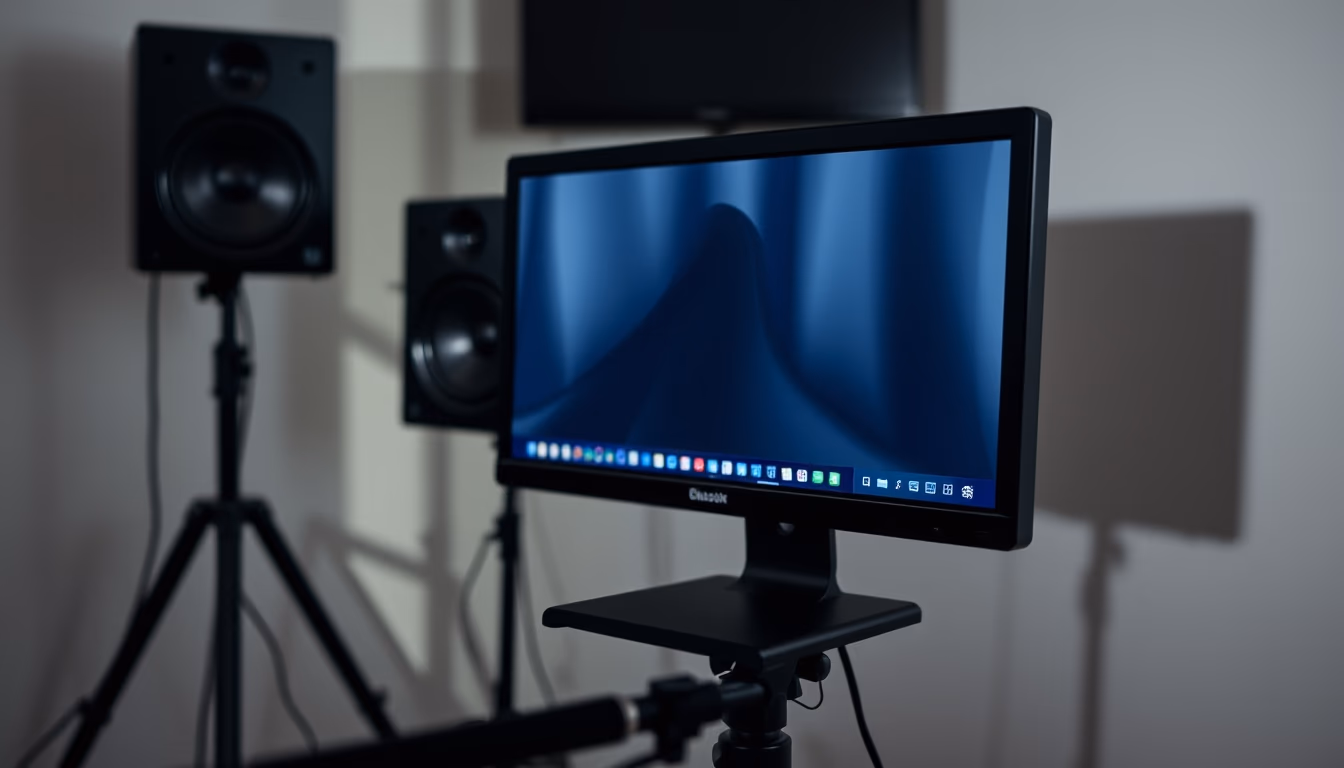studio monitor speaker in editorial style