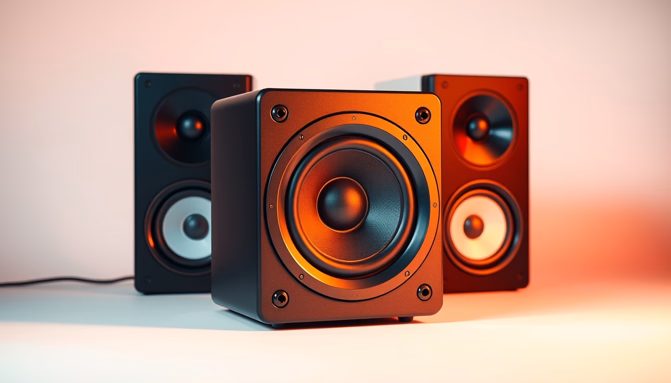 studio monitor speaker in editorial style