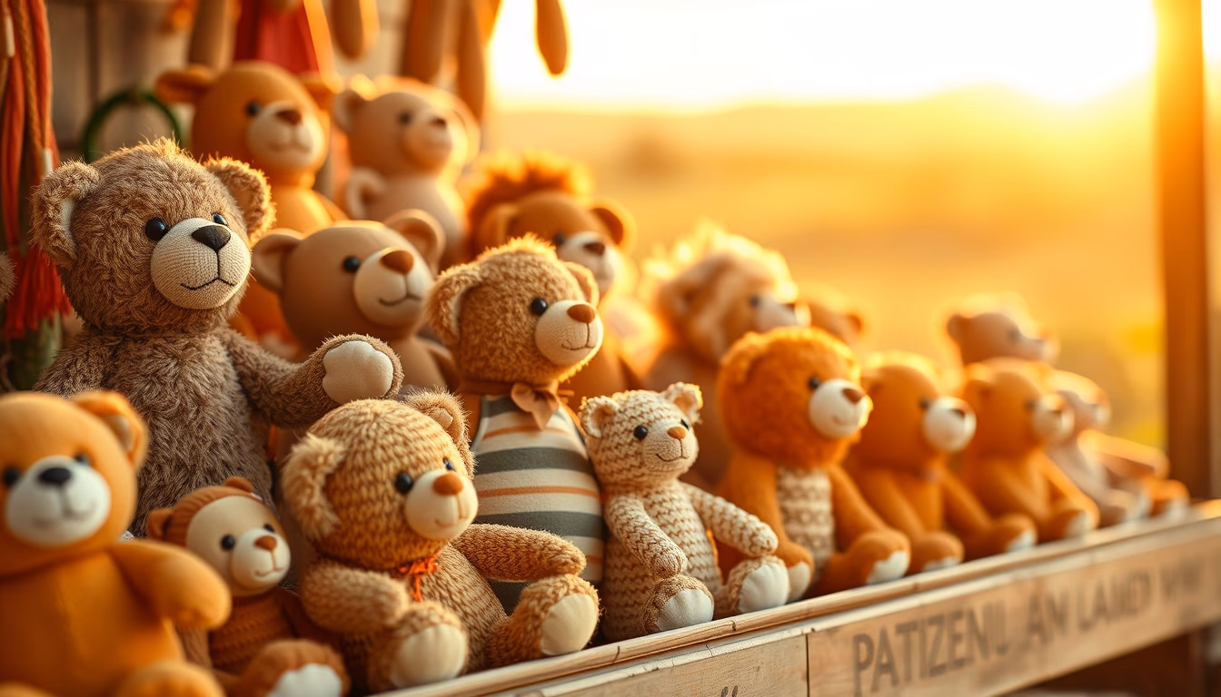 stuffed animals collection in editorial style