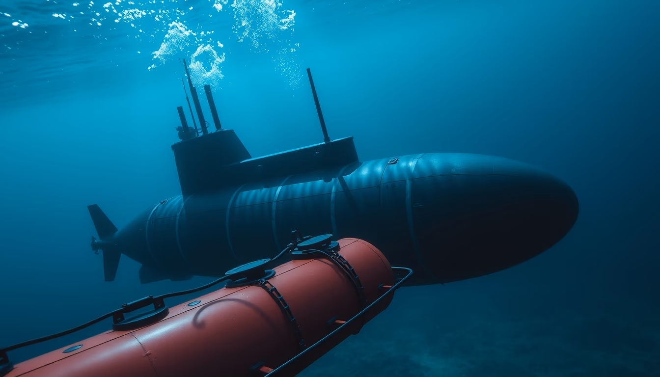 submarine deep ocean in editorial style