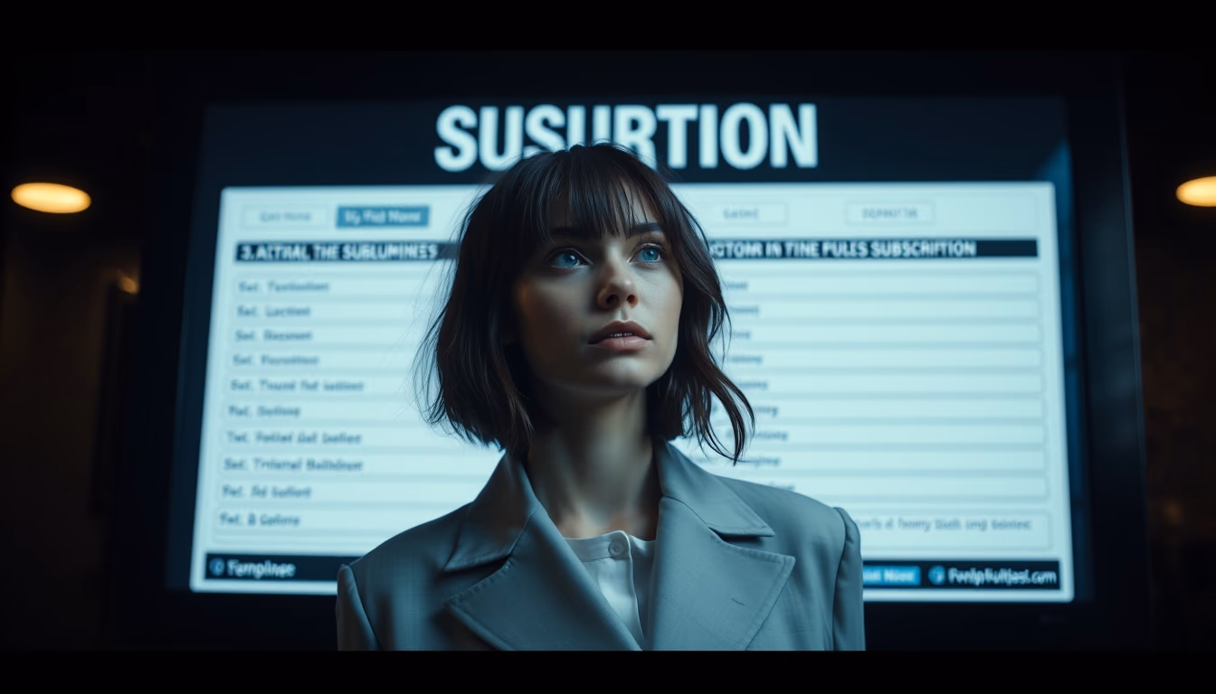 subscription billing screen in editorial style