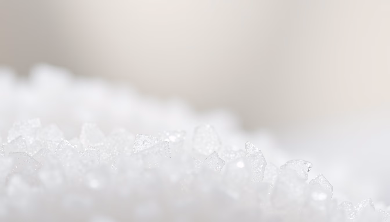 sugar crystals macro in editorial style