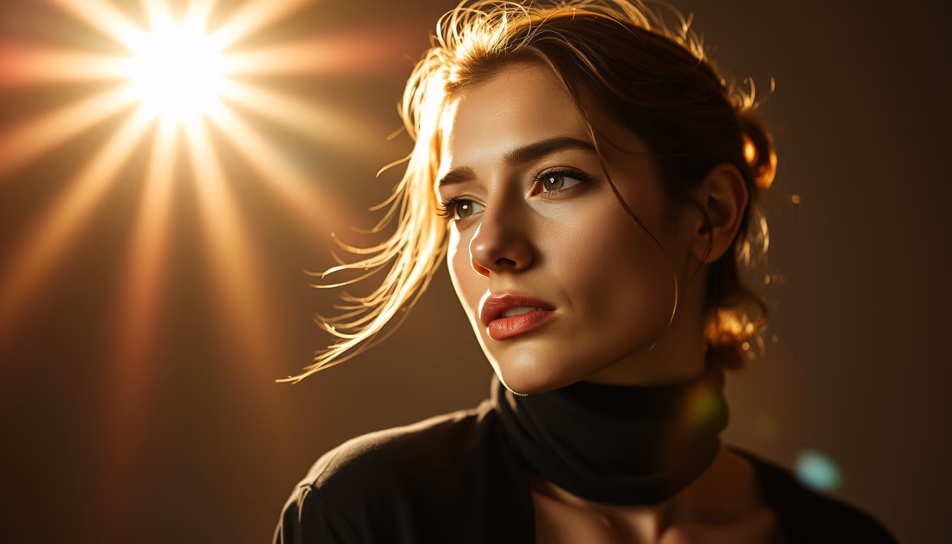 sun corona solar flare in editorial style